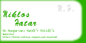 miklos hatar business card